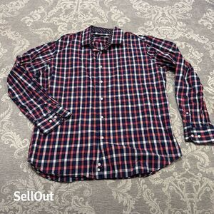 Bristol & Bull Men's XL Red Plaid Long Sleeve Button-Up Shirt Casual